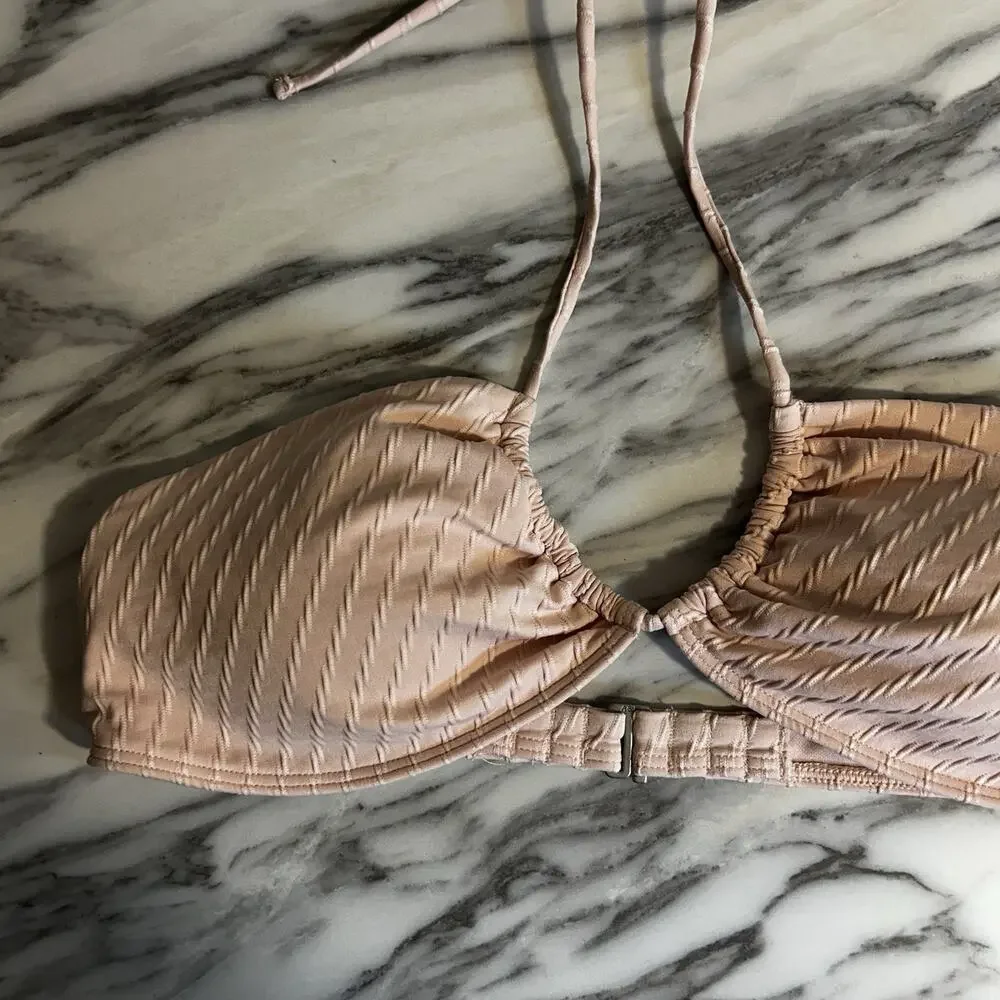 Abercrombie Fitch Medium Bikini Top‎ Pink NWT Bandeau Y2K Style Swimsuit